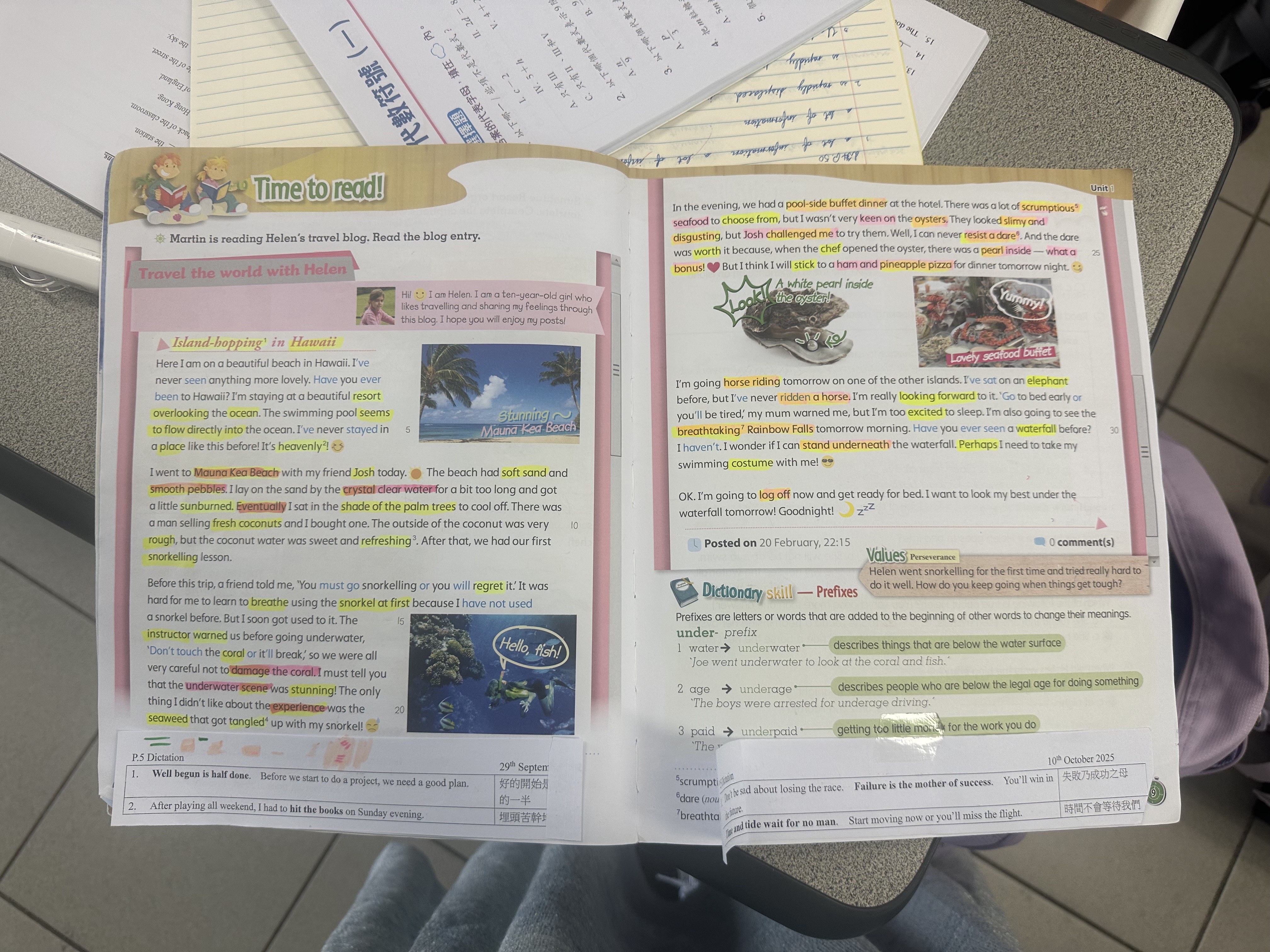 In-class English reading material — 'Time to read!'